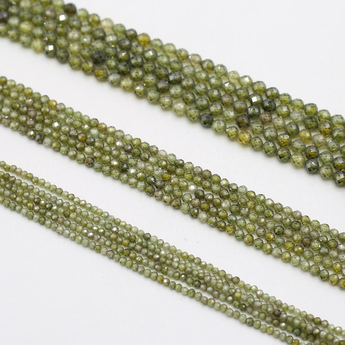 

1 нить, 2 мм, 3 мм, 4 мм, граненые бусины из натурального камня для изготовления ювелирных изделий, ожерелий, браслетов, аксессуаров, подарков на день рождения, 38 см 3mm-Dark Green Zircon