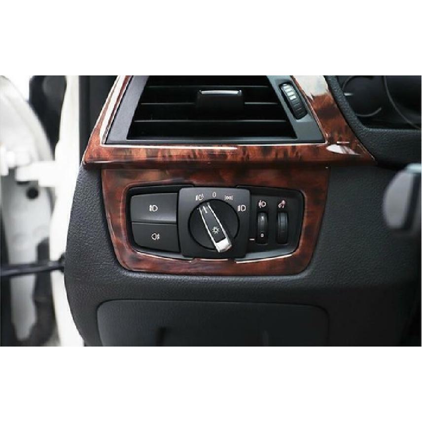 2013- For BMW F30 F32 F33 F36 Headlight Switch Control Cover Trim Wood Grain