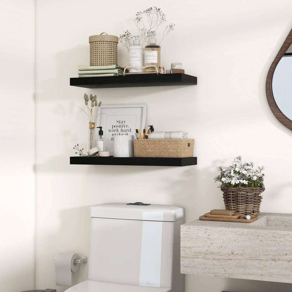 1pc Wall Mounted Floating Shelves Wooden Bathroom Shelves  for Living Room Bedroom Kitchen