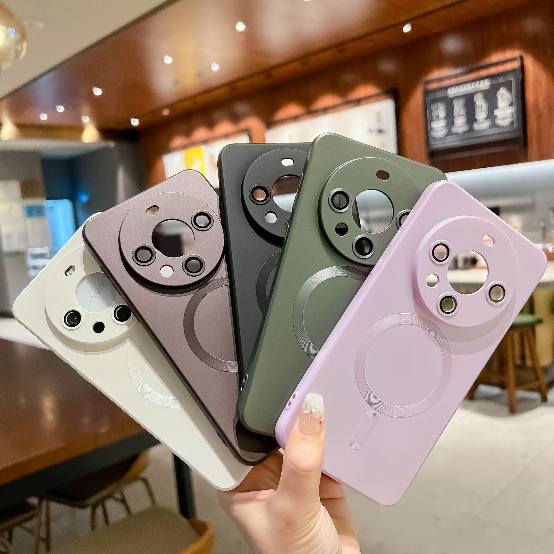

Металлическая краска для чехла для телефона Huawei Huawei Mate60pro чехол для телефона магнитный 50pro сплошной цвет P60/P50 жидкий мягкий корпус
