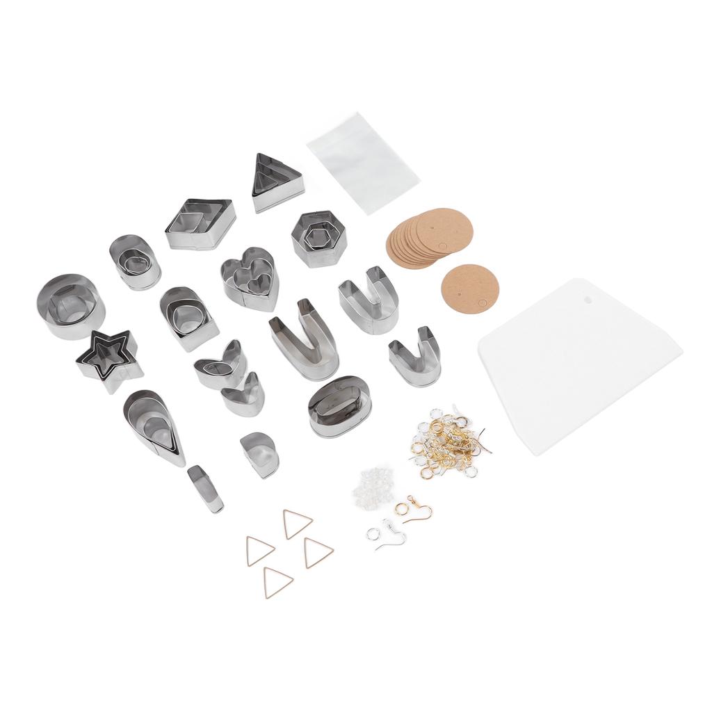 Polymer Clay Cutters Set 30 Circle Shape 60 Earrings Accessories Polymer Clay Tools with Bags for