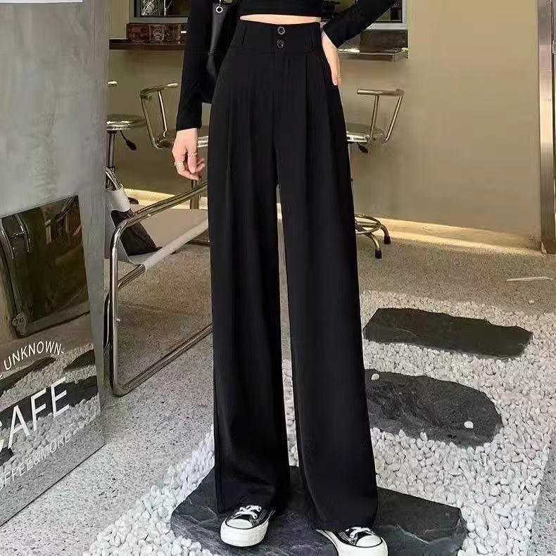Spring/Summer Women's Versatile Slimming Slim-Wide Leg Pants - Casual Drapey, Loose-Fit Trendy Suit Pants