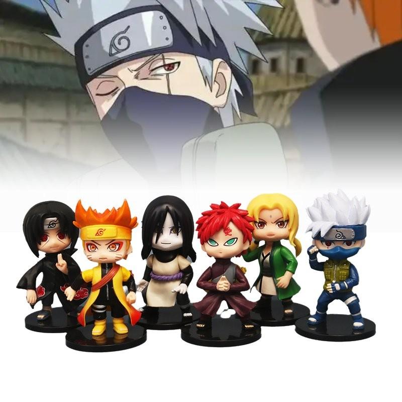 6pcs Cartoon Naruto Character Pvc Toy Model Decoration Child Christmas Gift