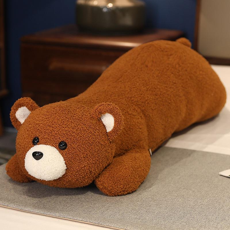 Kawaii Stuffed Doll Lying Plush Piggy Rabbit Toy Animal Soft Plushie Pillow for Kids Squishy Bear Baby Comforting Birthday Gift