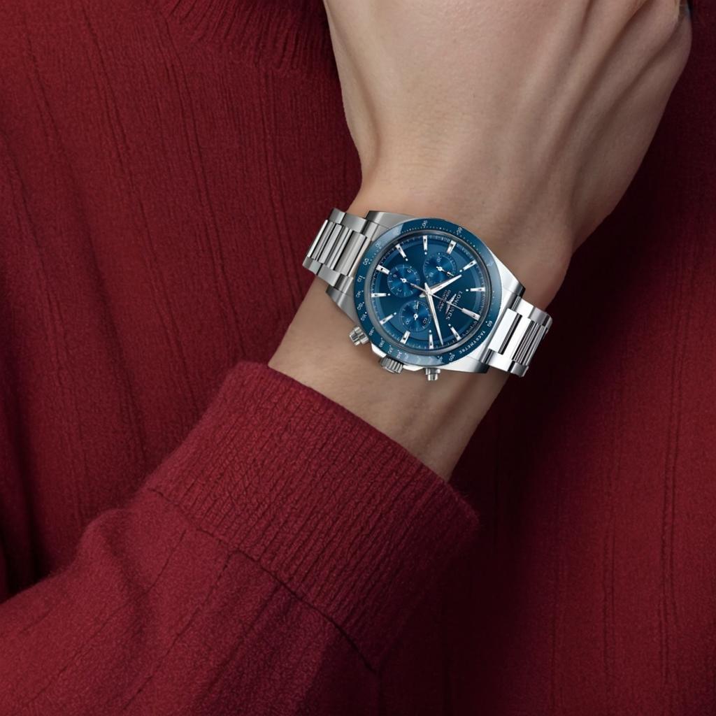 LONGINES Concas series automatic mechanical movement 100 meters waterproof men's watch Swiss watch 42mm blue dial stainless steel strap L3.835.4.92.6