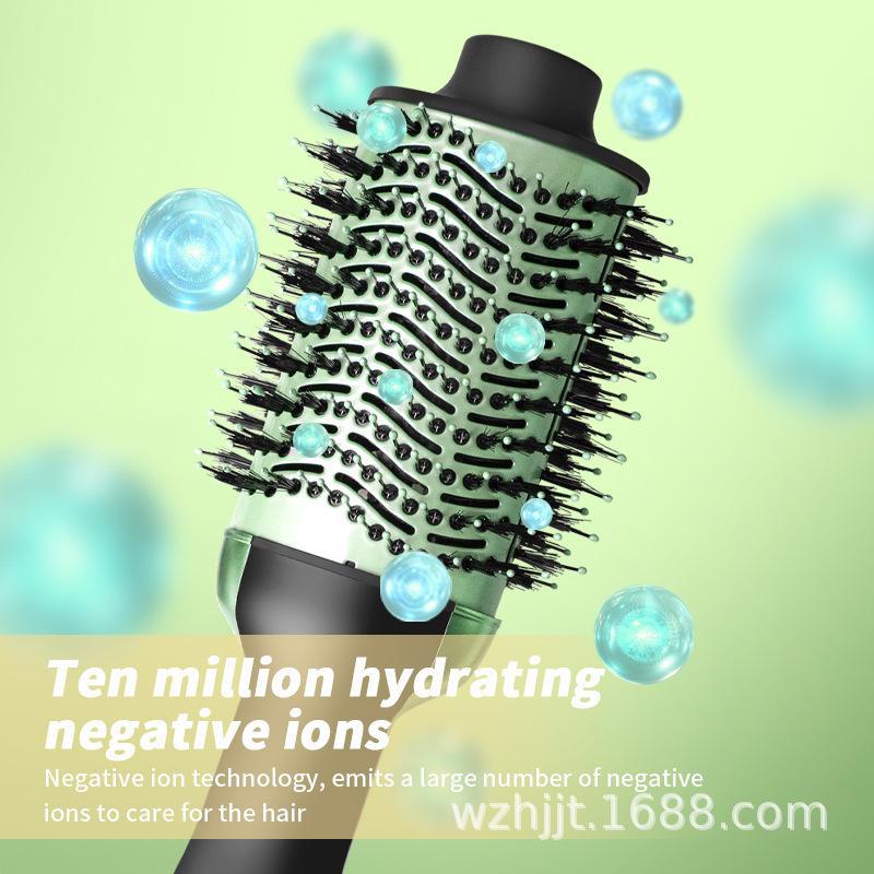 Secador de Cabelo e Modelador Multifuncional 4 em 1: Escova de Ar Quente, Modelador de Cachos, Alisador e Pente de Íons Negativos