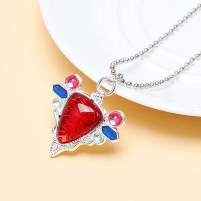 JoJo's Bizarre Adventure Rode Steen van Aja Ketting & Broche Accessoires voor Joseph Cosplay.