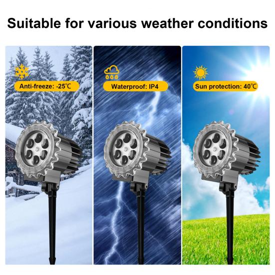 Halloween Projector Light Rotating Snow Falling Projector Lamp Waterproof Easy Installation Indoor Outdoor Holiday Night Light Projector