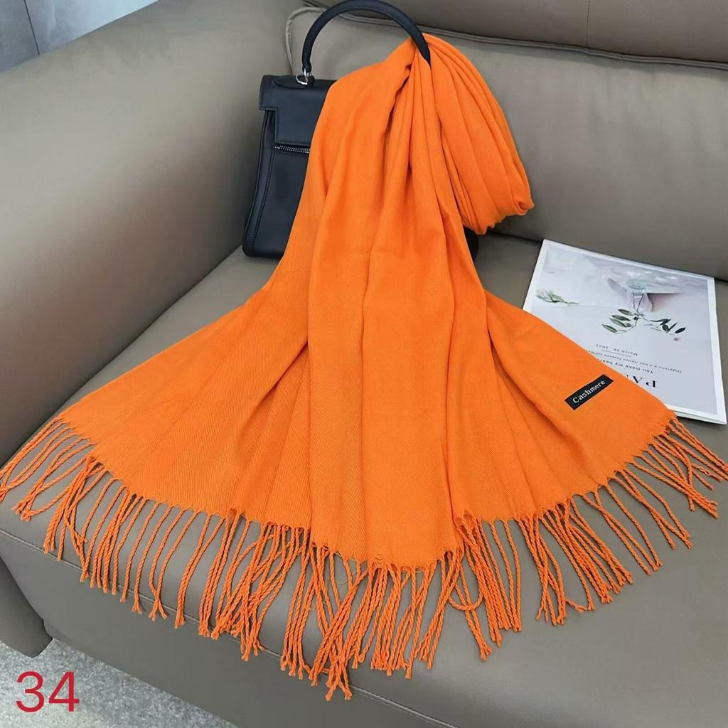 Damen Schal aus einfarbigem Imitationskaschmir, Damen einfarbiger warmer Schal, Stola, Winter Jahresversammlung Geschenk Schal