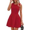 Ärmelloses einfarbiges Kleid Damen Taille Neuer sexy Stil