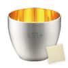 Japanese Sake Stainless Sakura 58ml 24K Gold Made In Japan J-kitchens-SimpleBag Glass, 18-8 Steel, Double-Walled, Design, (Inner Plated),