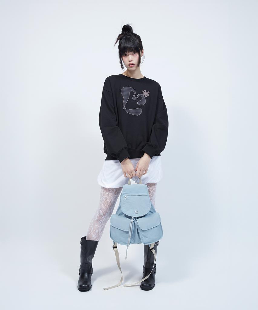 Lmr Floral Logo Light Two-Pocket Backpack Blue