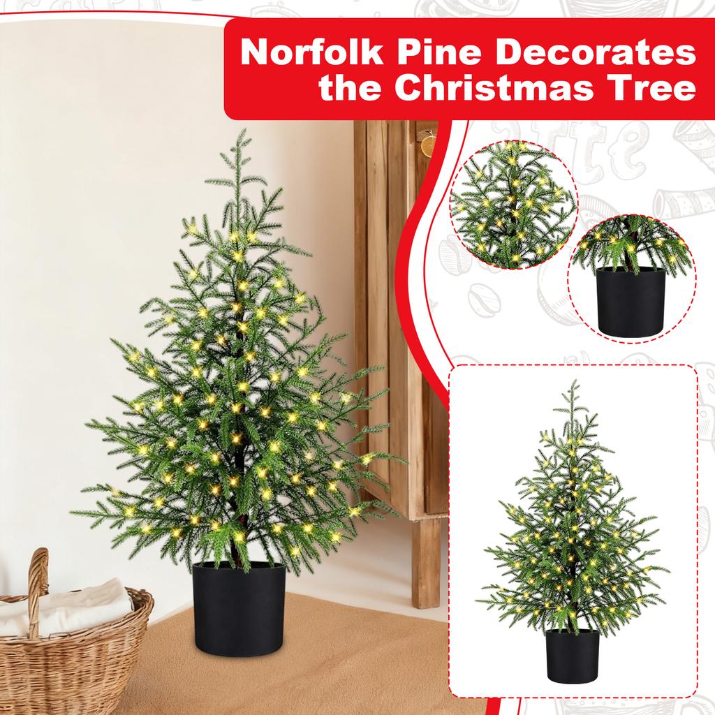 60CM Norfolk Vánoční stromek Vchodové dveře Vánoční stromek Dekorace Vnitřní obývací pokoj Vánoční dekorace