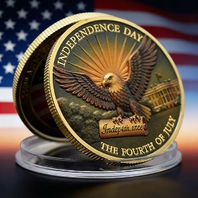 US Independence Commemorative Coin 250th Anniversary Liberty Bell and Eagle Zinc Alloy Collectible Coin Souvenir Commemorative