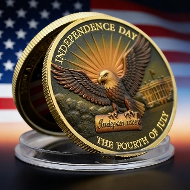US Independence Commemorative Coin 250th Anniversary Liberty Bell and Eagle Zinc Alloy Collectible Coin Souvenir Commemorative