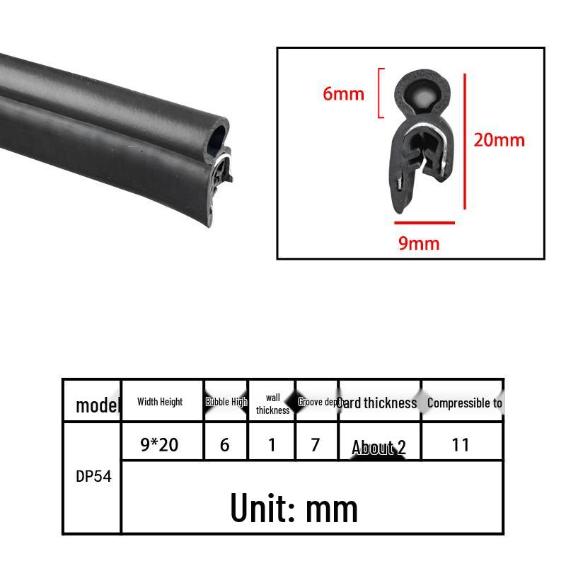 U-Shaped Rubber Steel-Backed Sealing Strip for Car Doors and Cabinets