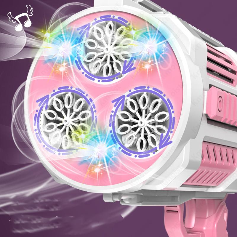 Automatic Bubble Gun Electric Start Light Space Soap Bubbles Machine Children Outdoor Wedding Party Toys Gifts For Kids