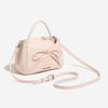 French-style girly pink bow handbag, new simple ins-style sweet and cute commuter shoulder crossbody bag