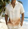 Men's Watercolor Print Short Sleeve Shirt, Spring Summer Minimalist Hawaiian Vacation Blouse, Loose Casual Top