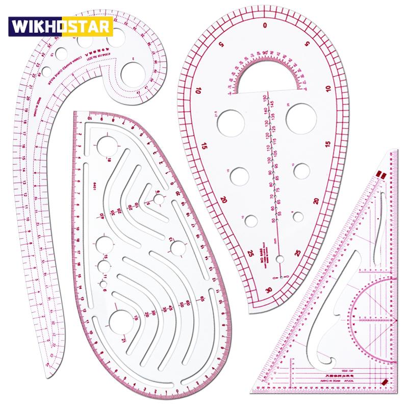 4pcs Set Tailor Measuring Ruler Kit DIY Tailor Patterns Sewing Drawing Quilting Tools Clothing Patchwork Cutting Curve Craft