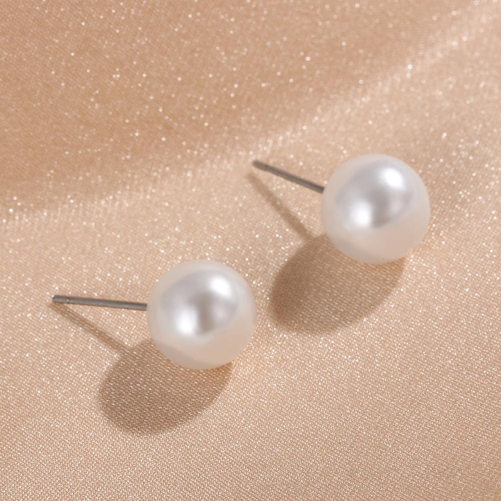 Round Shape Round Ball Earrings 4mm 5mm 6mm 8mm 10mm 12mm Ear Stud Wedding Engagement