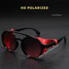 Retro Sunglasses Men Women Leather Round Glasses Vintage Goggles Anti Wind Outdoors Sports Sun Glasses Uv400