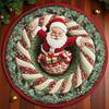 60*60cm Christmas Round Carpet Crystal Velvet Red Christmas Tree Base Mat 3D Special-shaped Anti-Slip Entrance Carpet
