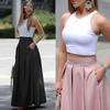 Pleated Skirt 2023 Spring & Fall Fashion Cross-Border Women's Clothing Plus Size Pure Color High Waist Pleated Half-Length Skirt