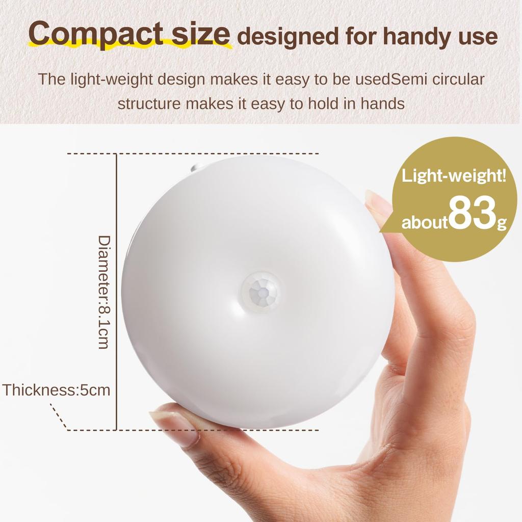 Iseebiz Sensor Motion Sensor Night Indoor Light Auxiliary USB for Warm White Light Light, Light, Light, Light, Sensor, 360° Rotation, LED, Footlight,