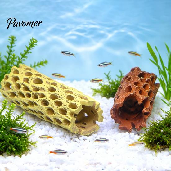 Crystal Shrimp Hiding Spot Aquarium Cave, Artificial Tree Trunk Hide, Fish Tank Easy Clean Decor Hideout, Realistic Cave for Betta And Resting