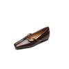 Women Square Toe Heels Shoes Designer Leather Loafers Autumn 2024 Trend Retro Fad Rock Cozy Shallow Pumps Zapatillas De Mujer