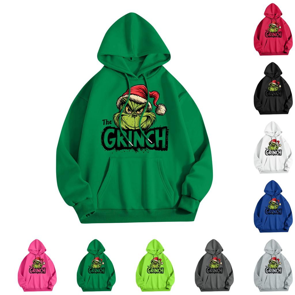 Women's Fashion Christmas Printed Casual Hooded Sweatshirt With Pockets