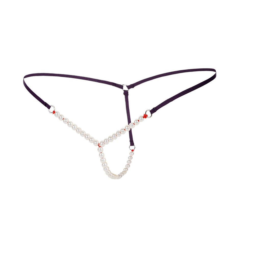 women pearl crotchless lingerie underwear Thongs T-pants
