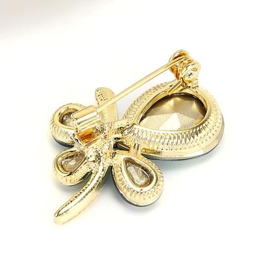 Brož Emerald Butterfly Elegantní krásný kamínkový lesk Atraktivní poutavý ženský živůtek