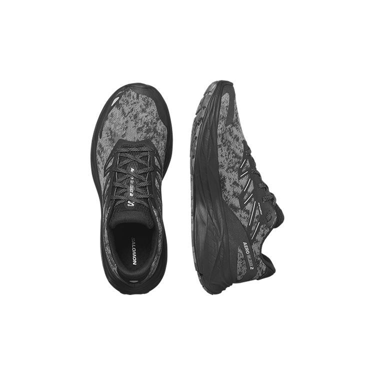 SALOMON Aero Glide Comfortable Shock Absorbing Durable Breathable Low Top Running Shoes Men Running Shoes Black Gray 474271