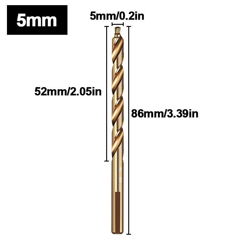 Cobalt Step Drill Bit M35 High Speed Steel Straight Shank 3-13mm HSS Twist Bit for Metal Stainless Steel Iron Drilling