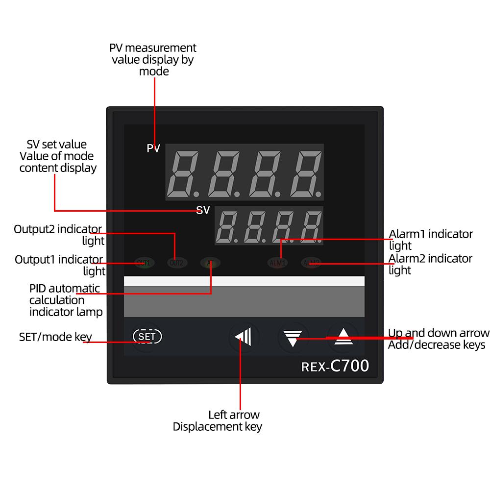 REX-C100/C700 Relay SSR Output Industrial Thermostat Digital PID Temperature Controller Universal Input Output Instrument