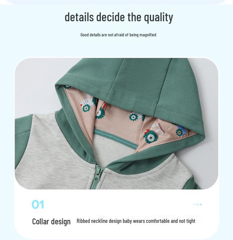 Autumn/Winter Boys' Embroidered Zipper Hoodie Jacket – European & American Style