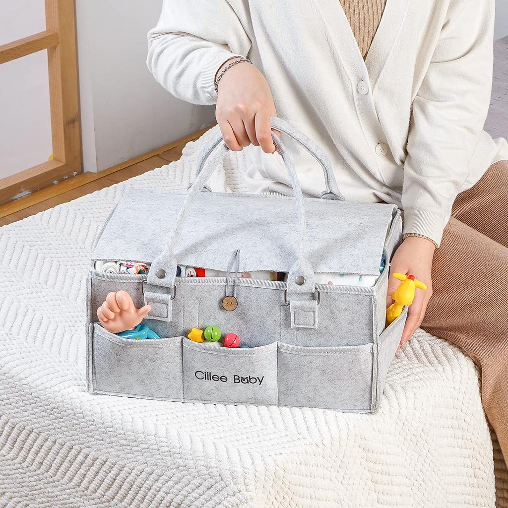 Large Capacity Diaper Storage Bag with Detachable Foldable Diaper Storage Baby Storage Basket with Car Travel Storage Small Baby Supplies Baby Care