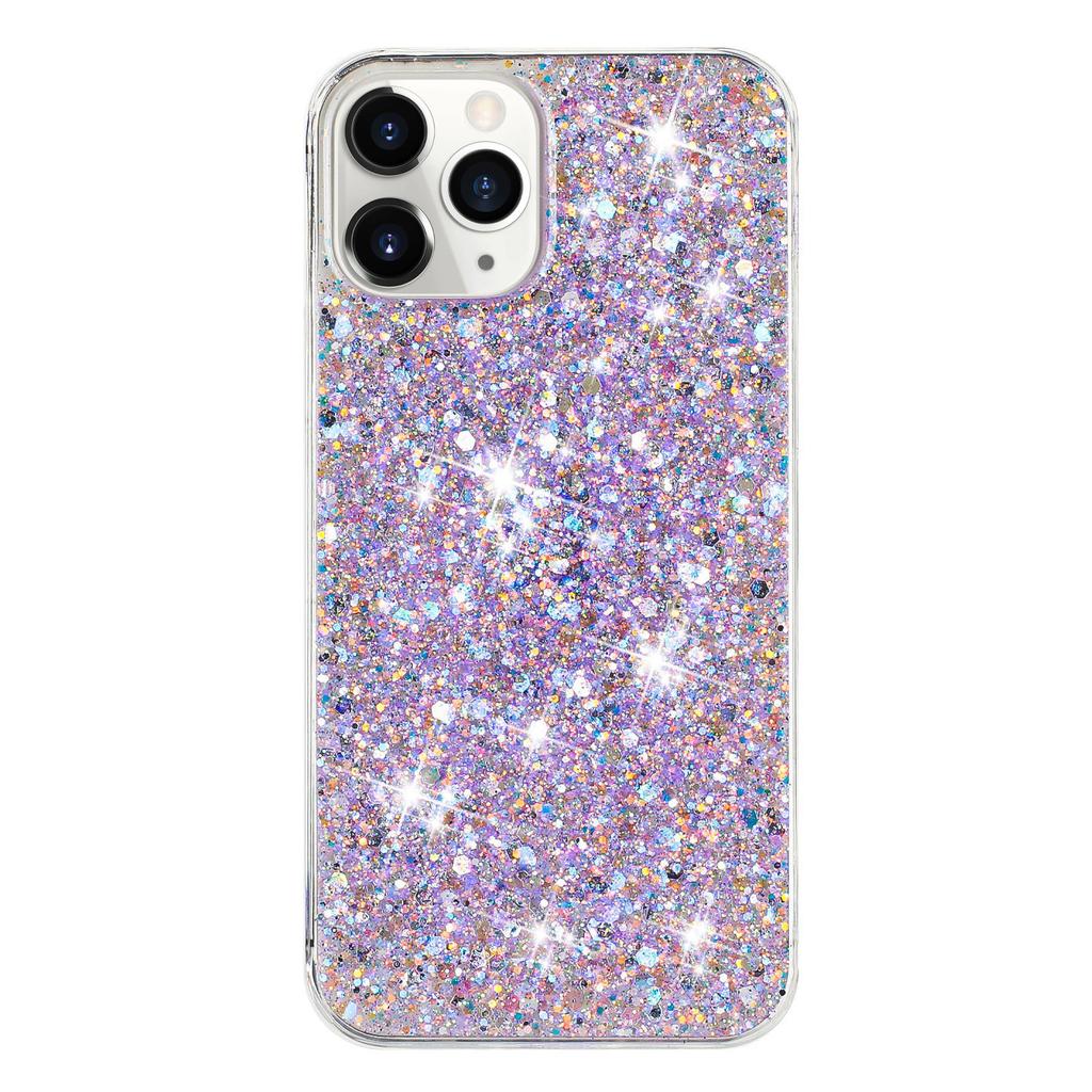 For iPhone 11 Pro Max Back Case Sparkle Epoxy Cell Phone Flexible TPU Cover