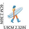 Blue Theme Embroidery Cloth Sticker, Surf Girl Patch Sticker, Wave Hermit Crab Computer Embroidery Label, Shell Chapter Sticker
