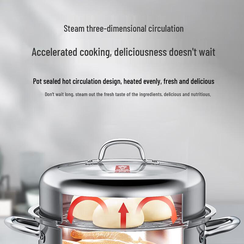 KOBACH 28cm 304 Edelstahl Doppel-Dampfgarer Topf