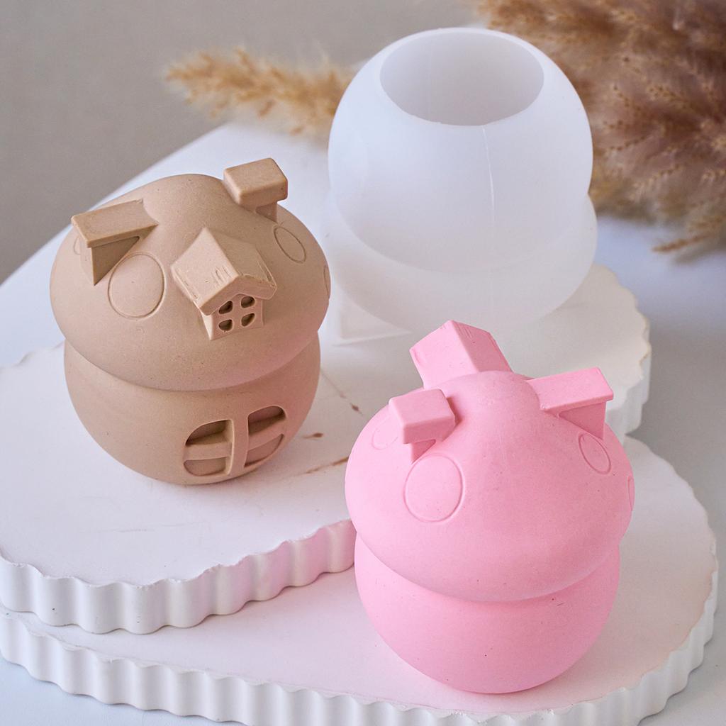 Simulation Mushroom House Silicone Candle Mold DIY Handmade Aromath Soap Plaster Resin Craft Casting Molds Home Decor Art Gifts