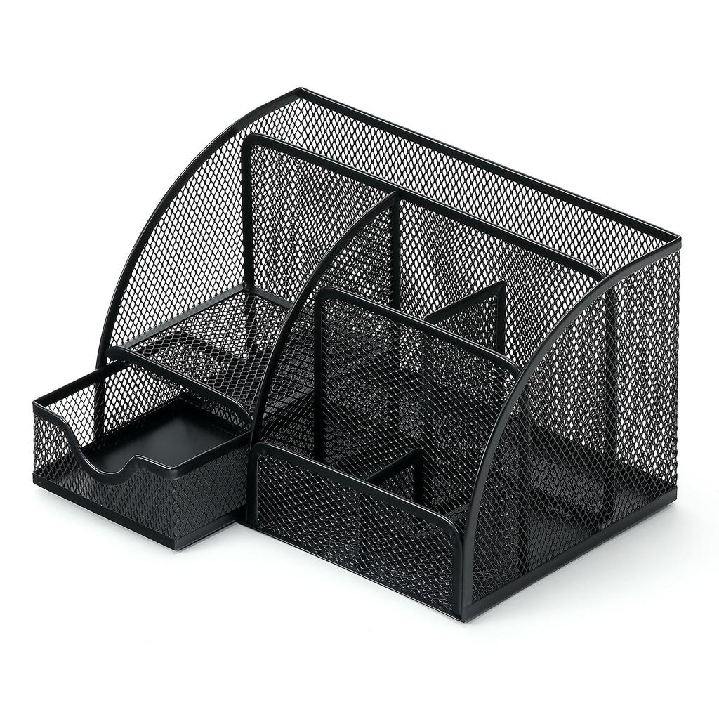 Multifunctional Creative Metal Pen Holder - Desktop Storage Box for Office Supplies