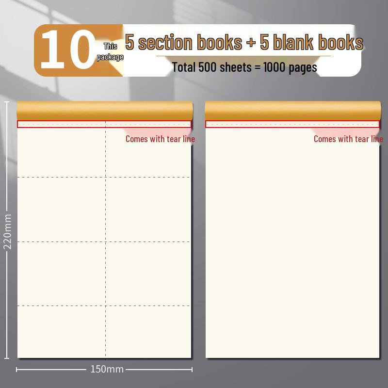 Partitioned Math Scratch Notebook for Students: Elementary To High School - Kraft Cover