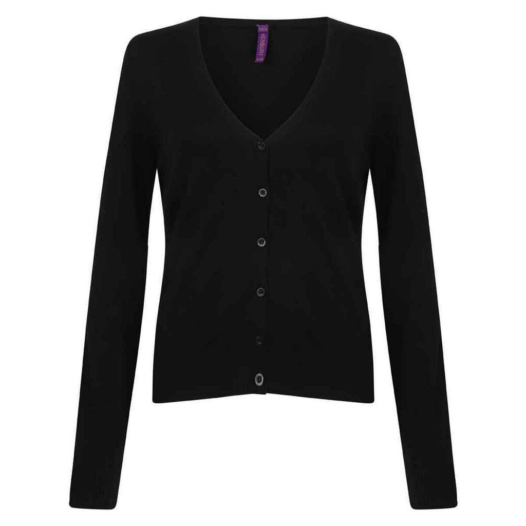 Henbury Womens/Ladies Lightweight V Neck Short Cardigan