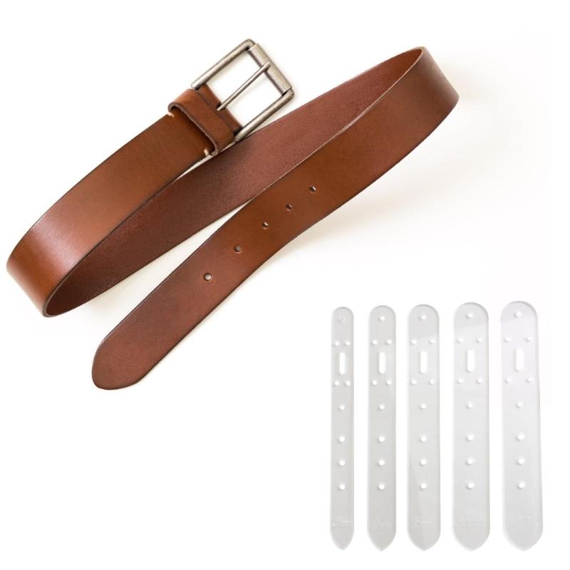 5Pcs Clear Acrylics Belt Hole Punching Templates Leather Belt Hole Positioning Templates 5 Size 25mm 30mm 35mm 38mm 40mm