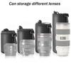4pcs Waterproof Camera Lens Pouch Drawstring Bag With Hook For Canon Sony Nikon Dslr Lens Protective Case Accessories