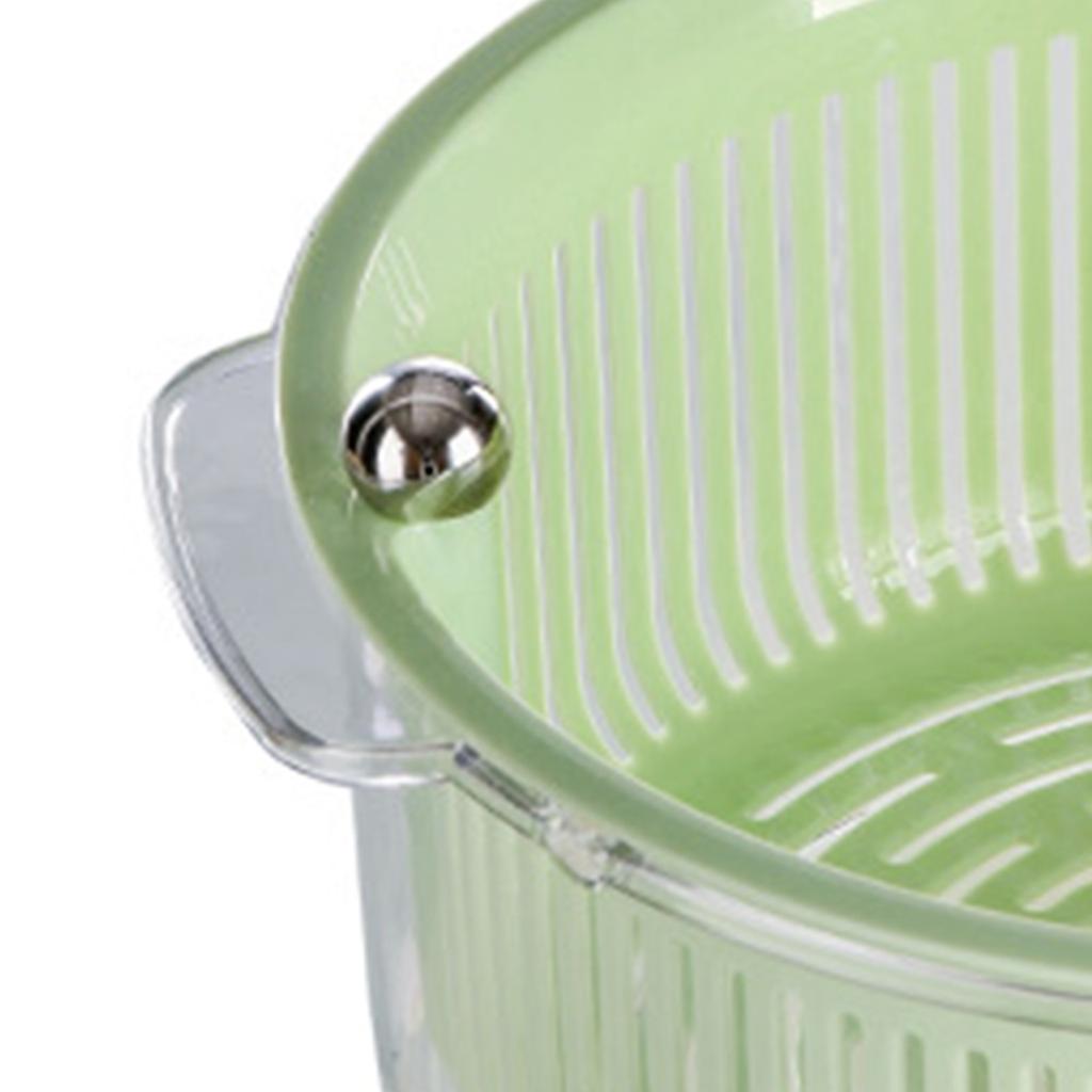 Küchensieb-Set mit Schüssel Sieb Drehbarer Doppelschichtiger Abtropfkorb Obst Gemüse Waschen