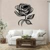 Metal Wall Art Rose Flower Sculpture Elegant Home Decor for Living Room Valentine Anniversary Gift Powder Coated Metal